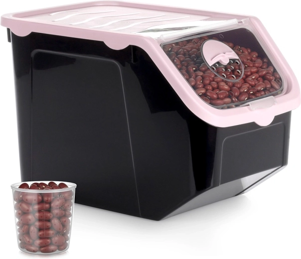 Container din plastic pentru fructe, legume și alimente vrac cu capac, 12 l