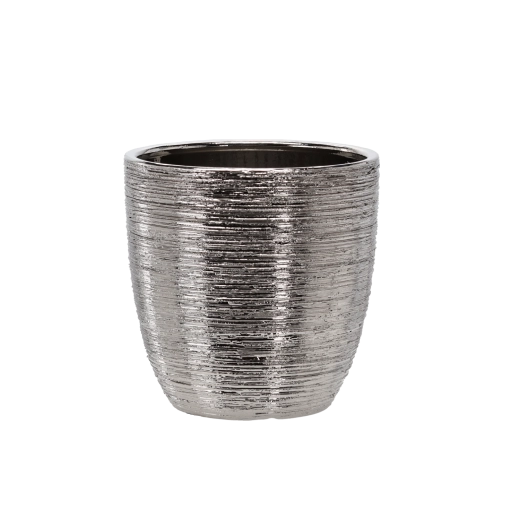 Ghiveci ceramic decorativ 20 × 20 × 22 cm argintiu