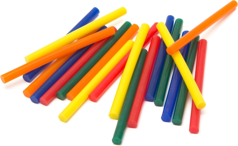 Bețișoare colorate de adeziv termofuzibil pentru pistol de lipit, 7 mm, 20 buc.
