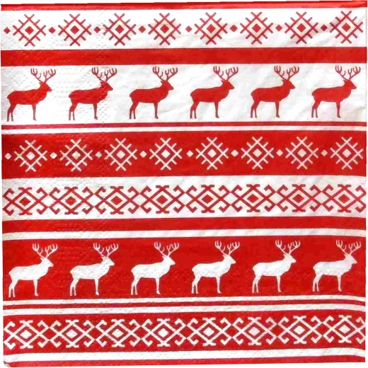 Șervețele de Crăciun cu ren 33 × 33 cm, 3 straturi - 1 bucată