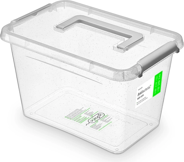 Cutie de depozitare antibacteriană cu capac și mâner 6,5 l (29 × 20 × 18 cm)