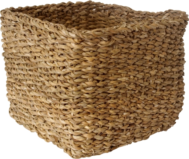 Coș pătrat înalt din iarbă de mare 18 × 18 × 14 cm