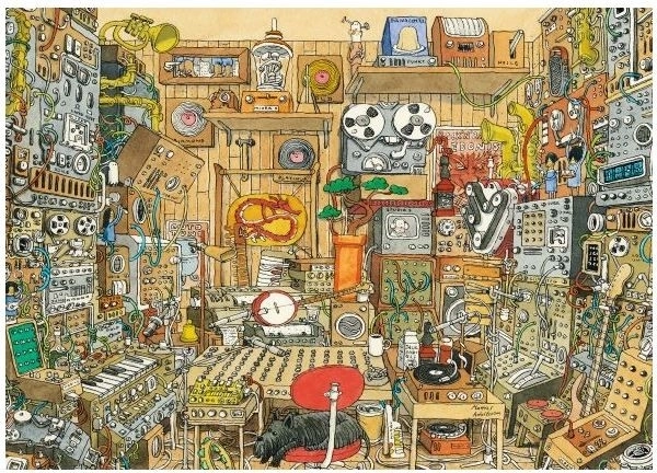 Puzzle Studioul muzical nebun de Mattias Adolfsson, 1000 de piese