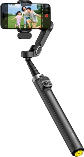 Stabilizator (gimbal) AOCHUAN V3 pe 3 axe pentru telefon, cu urmărire AI a feței, negru