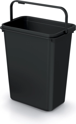 Coș de gunoi Systema Basic 10 l din plastic reciclat, negru