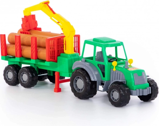 Tractor forestier Altaj cu încărcător și remorcă