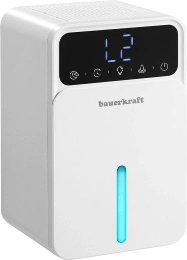 Bauerkraft compact mini dezumidificator silențios de aer cu LED și control tactil 1,2 l
