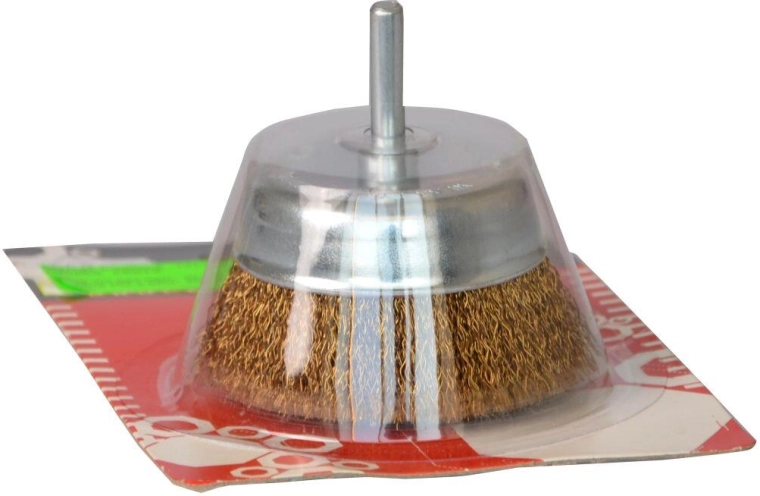 Perie tip cupă cu sârmă ondulată 68 mm cu coadă FESTA