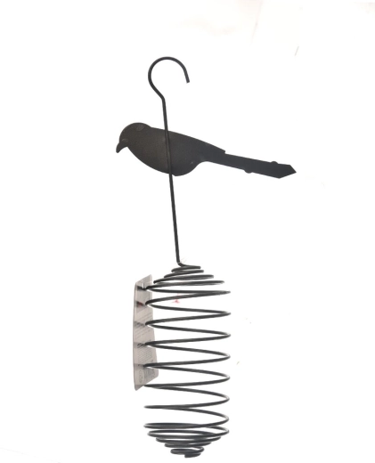Hrănitoare metalică pentru păsări, neagră, 30 cm