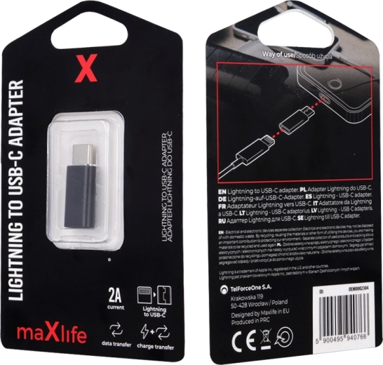 Adaptor Maxlife Lightning la USB‑C