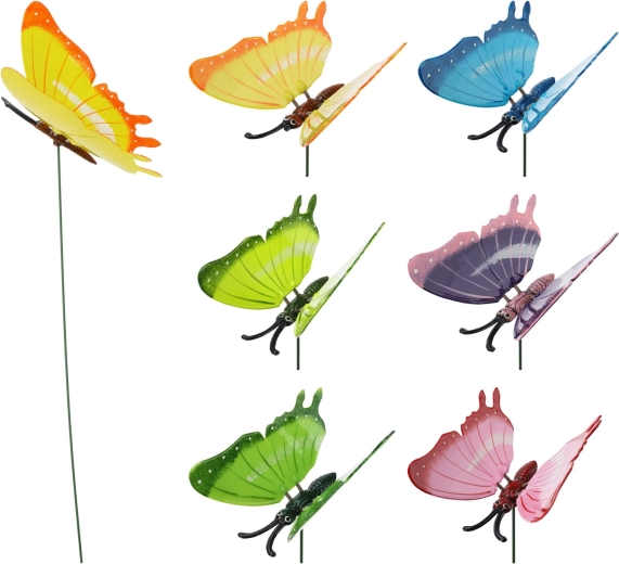 Decorațiune de grădină pe țăruș Fluture 67 cm – mix de culori