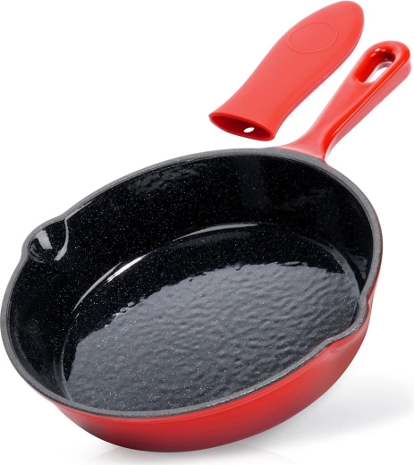 Tigaie din fontă emailată cu mâner din silicon CAST ENAMEL 20 cm