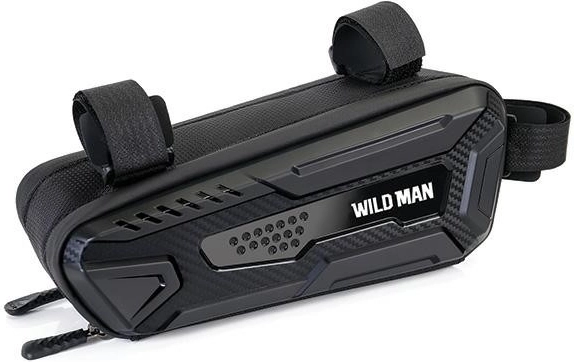 Geantă de bicicletă Wildman pentru cadru cu suport pentru telefon M40, neagră