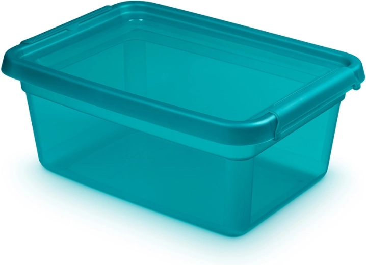 Basestore cutie de depozitare din plastic cu capac și cleme Ocean 12,5 l (28 × 38 × 16 cm)