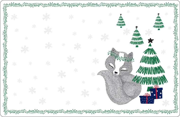 Suport de masă Winter Friends vulpi 28 × 43 cm