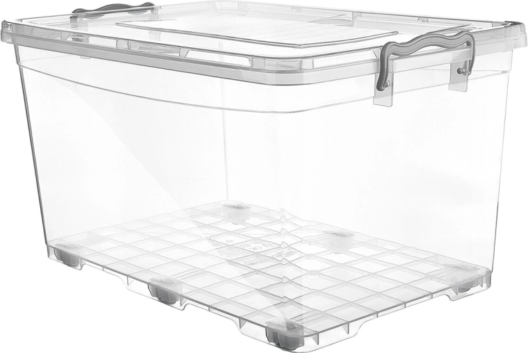 Cutie de depozitare din plastic Multi, dreptunghiulară, înaltă, cu roți, 50 l