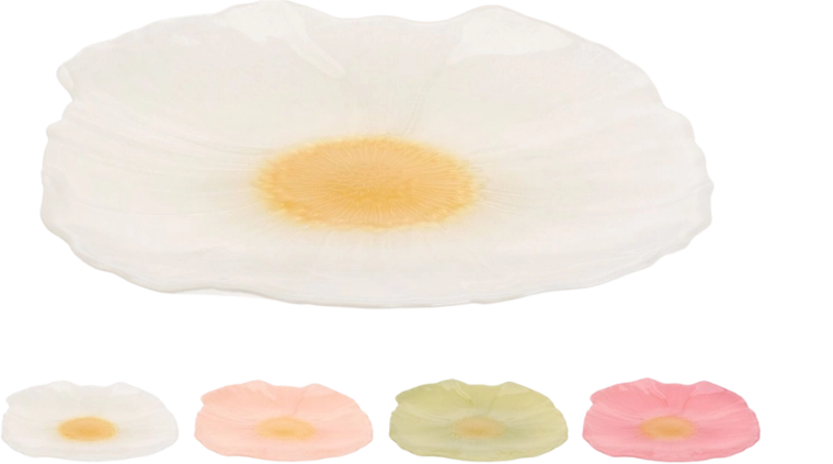 Farfurie din sticlă în formă de floare 21 cm