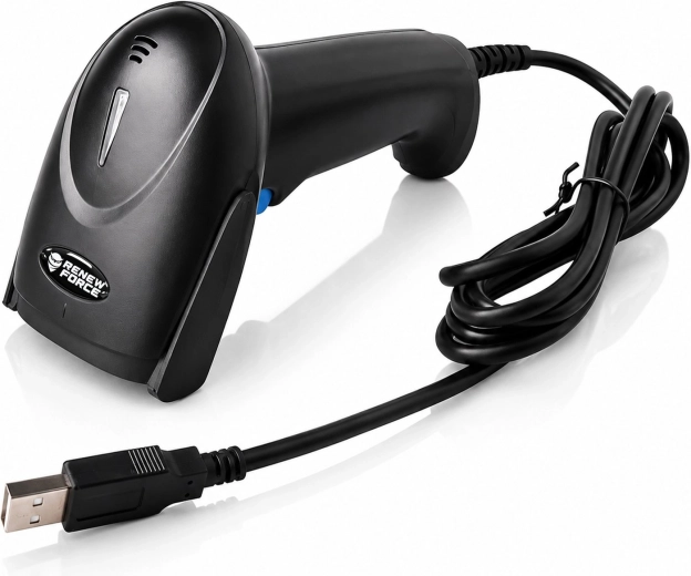 Scanner cu fir pentru coduri de bare 1D Renew Force