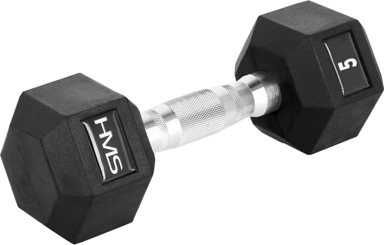 Gantera hexagonală cauciucată HMS HEX PRO 5 kg
