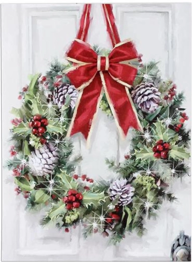 Tablou decorativ luminos cu LED pe pânză Coroniță 30 × 40 cm