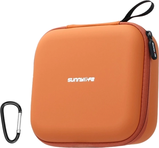 Husă din piele Sunnylife cu buzunar din plasă pentru DJI Neo 2, portocaliu
