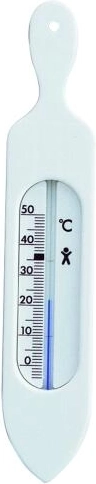 Termometru de baie 19 cm, plastic alb