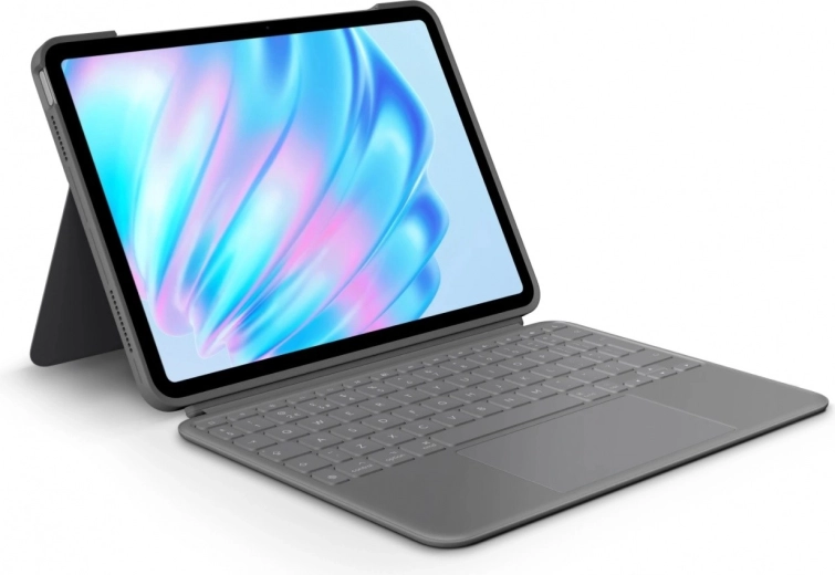 Husă Logitech Combo Touch cu tastatură detașabilă pentru iPad Air 11" (M2) și iPad Air (generația a 5-a) – gri Oxford