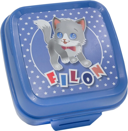 Cutie pentru gustări cu închidere cu clic 12,5 × 12,5 × 8 cm – plastic, mix de culori