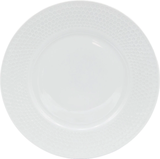 Farfurie întinsă din porțelan Honeycomb 28,5 cm albă