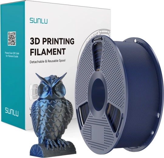 Sunlu PLA+ Silk filament bicolor negru/albastru