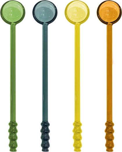 Set de linguri multicolore din sticlă borosilicată - 4 buc.