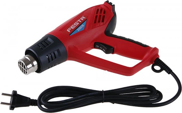 Pistol cu aer cald 2000 W cu reglare a temperaturii și set de duze FESTA