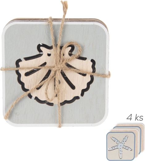 Suporturi din lemn SEA 10 × 10 cm, set 4 buc.