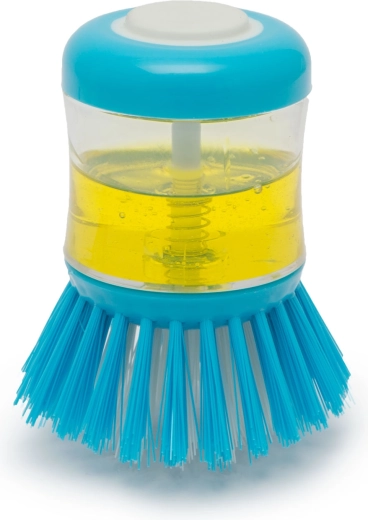 Perie pentru spălat vase cu dozator de detergent – albastră