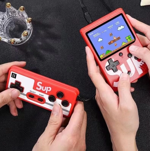 Mini consolă portabilă SUP 400 jocuri - roșu (pentru doi jucători)