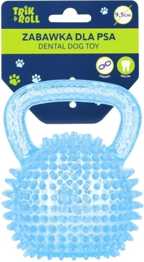 Minge pentru câine cu mâner, albastră, 9,5 cm
