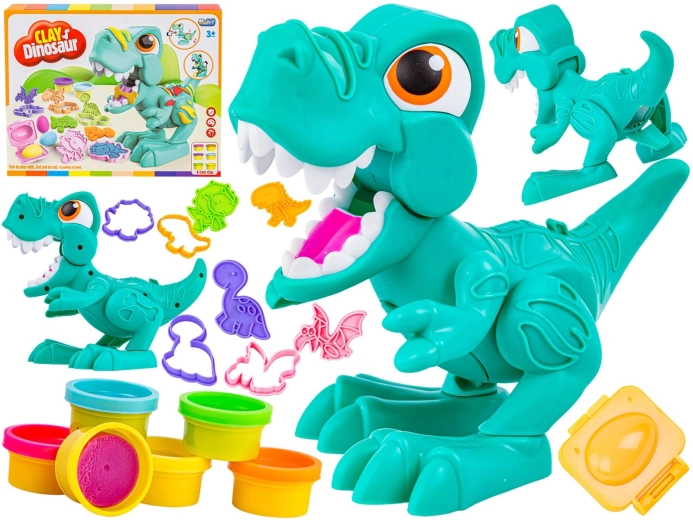 Set creativ cu plastilină: dinozaur și accesorii