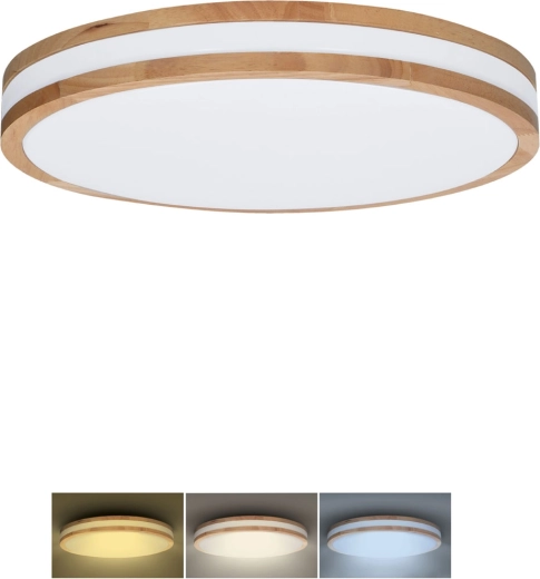 Plafonieră și aplică LED Solight Woody 25 W, 1350 lm, 29 cm, 3CCT