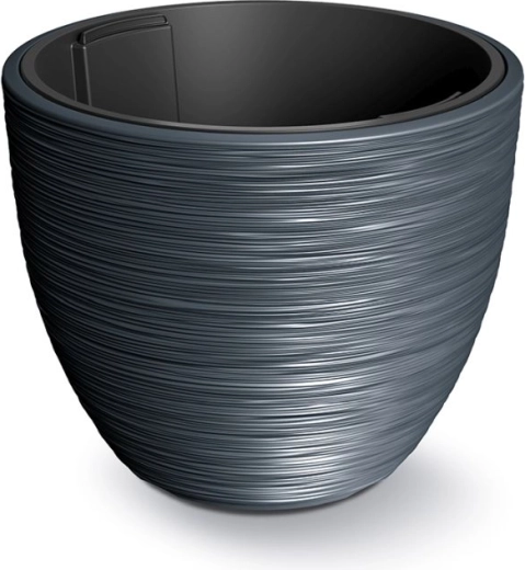 Ghiveci Furu cu insert detașabil 47 cm – înveliș decorativ antracit pentru flori