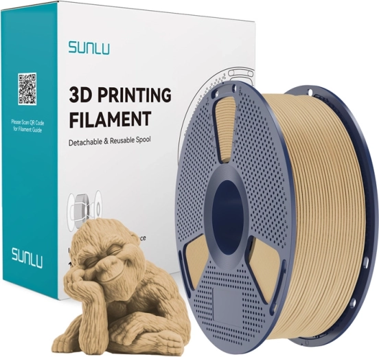 Filament Sunlu Wood Pro pentru imprimare 3D, arțar