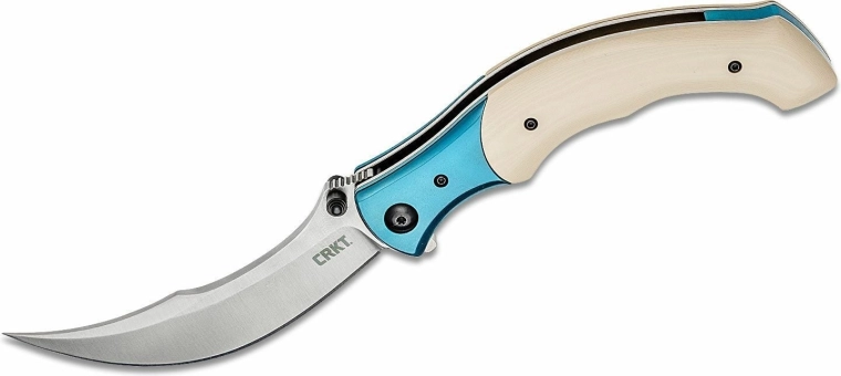 Cuțit de buzunar pliabil CRKT Ritual Ivory Blue 11 cm