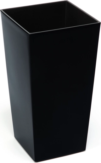 Ghiveci Finezja 19 × 19 cm cu inserție – ghiveci negru din plastic pentru interior și exterior