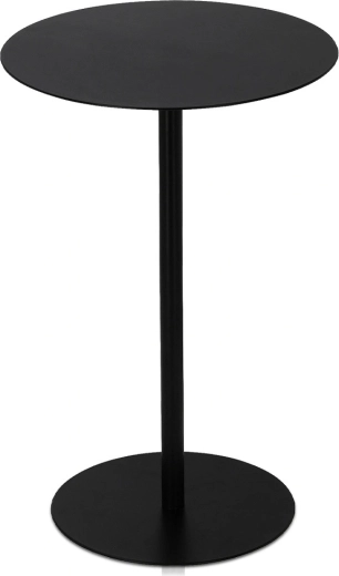 Măsuță auxiliară rotundă din metal, neagră, 35 × 53 cm, Trends4You