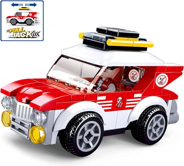 Sluban Town mașinuță de curse – set de construcție cu mecanism cu arc