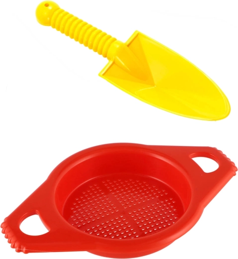 Set pentru nisip Lori pentru copii, lopățică/hârleț 25 cm cu sită - 1 set