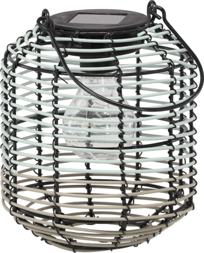 Lampion solar metalic LED 19 cm verde-gri