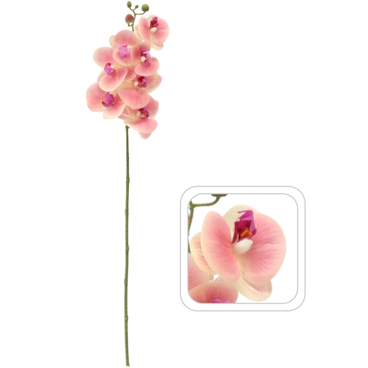 Ramură artificială de orhidee 74 cm roz