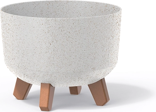 Ghiveci pe picioare Gracia Standard Eco Wood 23,5 cm – alb