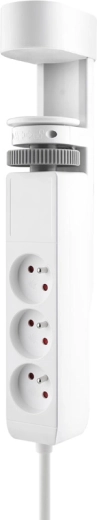 Solight priză de birou portabilă cu prindere 3× 230 V + USB-A și 2× USB-C PD, 2 m, albă
