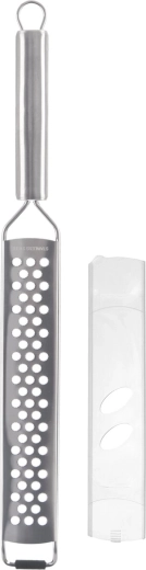 Răzătoare plată din inox cu găuri tip coroană, cu mâner